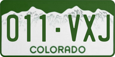 CO license plate 011VXJ