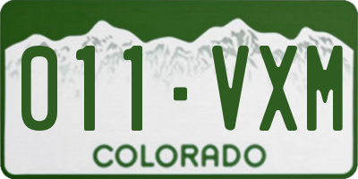 CO license plate 011VXM