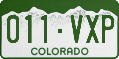 CO license plate 011VXP