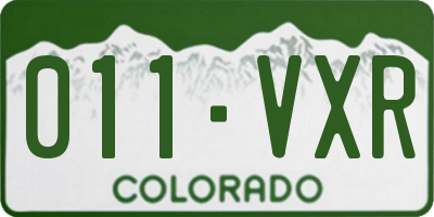 CO license plate 011VXR