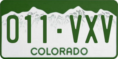 CO license plate 011VXV