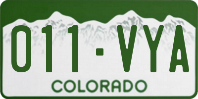 CO license plate 011VYA