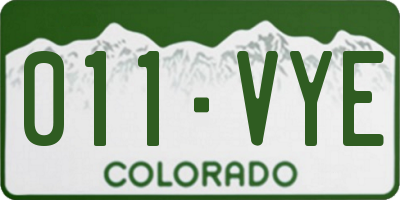 CO license plate 011VYE