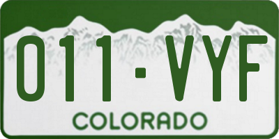 CO license plate 011VYF