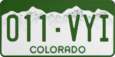CO license plate 011VYI