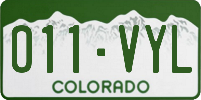 CO license plate 011VYL