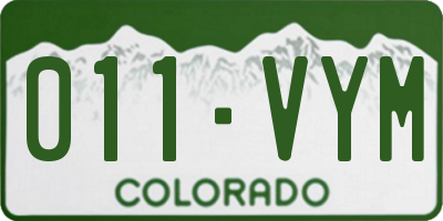 CO license plate 011VYM