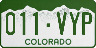 CO license plate 011VYP