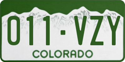 CO license plate 011VZY