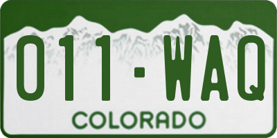 CO license plate 011WAQ