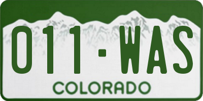 CO license plate 011WAS
