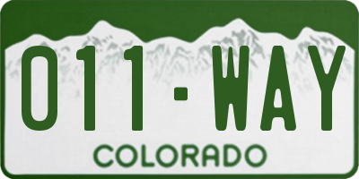 CO license plate 011WAY