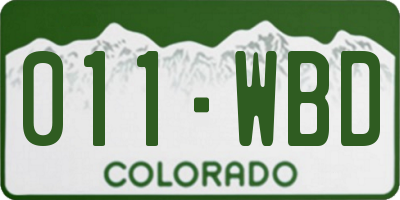 CO license plate 011WBD