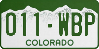CO license plate 011WBP