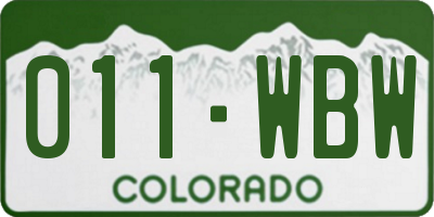 CO license plate 011WBW
