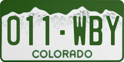 CO license plate 011WBY