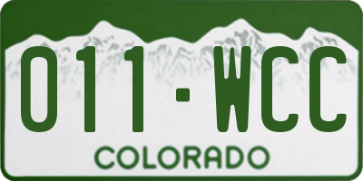 CO license plate 011WCC