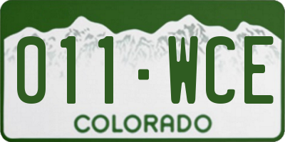 CO license plate 011WCE