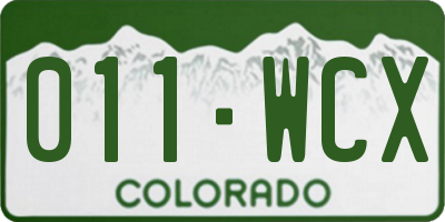 CO license plate 011WCX