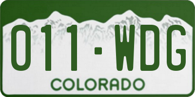 CO license plate 011WDG