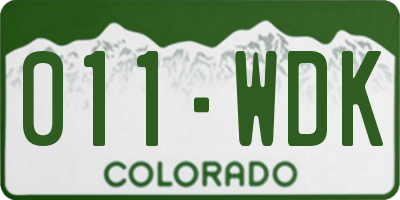 CO license plate 011WDK