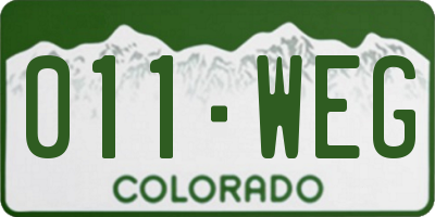 CO license plate 011WEG