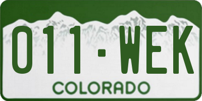 CO license plate 011WEK