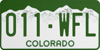 CO license plate 011WFL