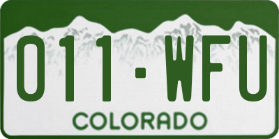CO license plate 011WFU