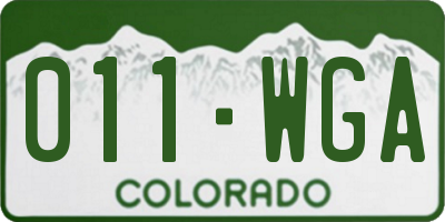CO license plate 011WGA
