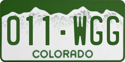 CO license plate 011WGG