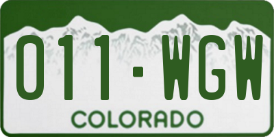 CO license plate 011WGW