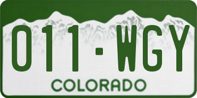 CO license plate 011WGY