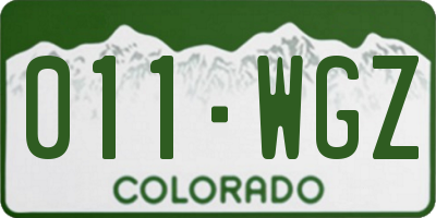 CO license plate 011WGZ