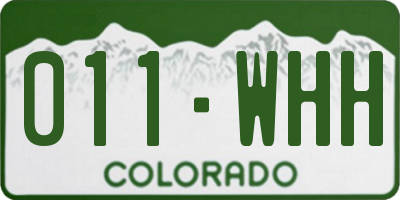 CO license plate 011WHH