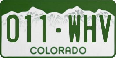 CO license plate 011WHV