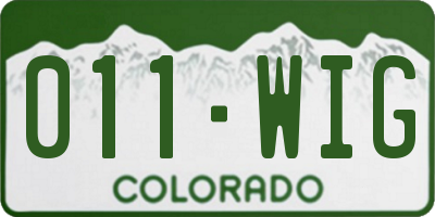 CO license plate 011WIG