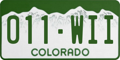 CO license plate 011WII