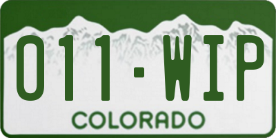 CO license plate 011WIP