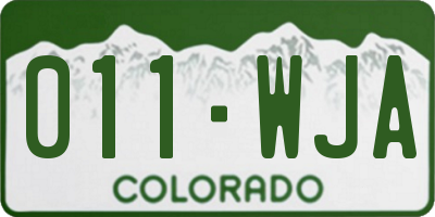 CO license plate 011WJA