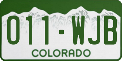 CO license plate 011WJB