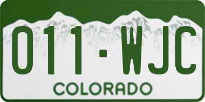 CO license plate 011WJC