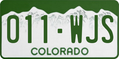 CO license plate 011WJS