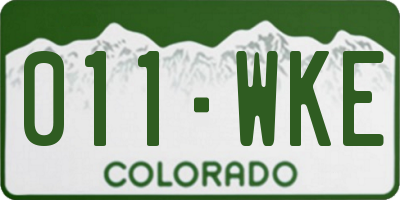 CO license plate 011WKE