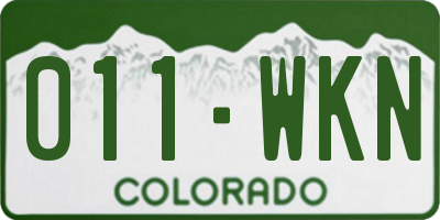 CO license plate 011WKN