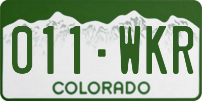 CO license plate 011WKR