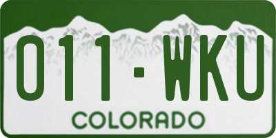 CO license plate 011WKU