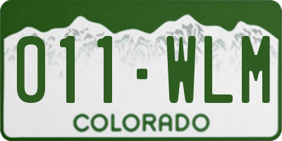 CO license plate 011WLM