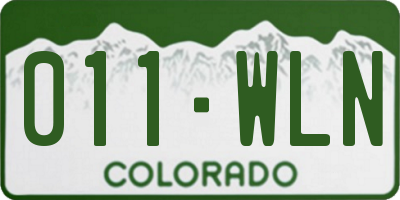 CO license plate 011WLN