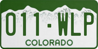CO license plate 011WLP